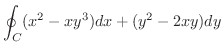 $\displaystyle{\oint_{C}(x^2 - xy^3)dx + (y^2 - 2xy) dy}$
