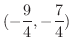 $\displaystyle{(-\frac{9}{4}, -\frac{7}{4})}$