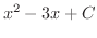 $\displaystyle{x^{2} - 3x + C}$