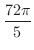 $\displaystyle{\frac{72\pi}{5}}$