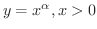 $y = x^{\alpha}, x > 0$