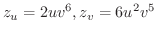 $\displaystyle{z_{u} = 2uv^{6}, z_{v} = 6u^{2}v^{5}}$
