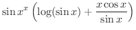 $\displaystyle{\sin{x^{x}}\left(\log(\sin{x}) + \frac{x\cos{x}}{\sin{x}}\right)}$