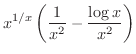 $\displaystyle{x^{1/x}\left(\frac{1}{x^2} - \frac{\log{x}}{x^2}\right)}$