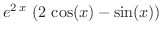 $\displaystyle{{e^{2\,x}}\,\left( 2\,\cos (x) - \sin (x) \right)}$