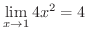 $\displaystyle{\lim_{x \rightarrow 1} 4x^{2} = 4 }$