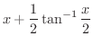 $\displaystyle{x + \frac{1}{2}\tan^{-1}{\frac{x}{2}}}$