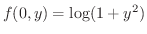 $f(0,y) = \log(1+y^2)$