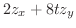 $\displaystyle{2z_{x} + 8tz_{y}}$