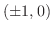$(\pm 1,0)$
