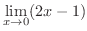 $\displaystyle{\lim_{x \rightarrow 0}(2x -1)}$