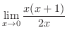$\displaystyle{\lim_{x \rightarrow 0}\frac{x(x+1)}{2x}}$