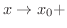 $x \rightarrow x_{0} +$