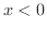 $x < 0$