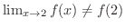 $\lim_{x \rightarrow 2}f(x) \neq f(2)$