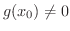 $g(x_{0}) \neq 0$