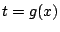 $ t = g(x)$