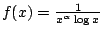 $ f(x) = \frac{1}{x^{\alpha}\log{x}}$