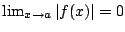 $ \lim_{x \rightarrow a}\vert f(x)\vert = 0$
