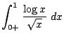 $\displaystyle \int_{0+}^{1}\frac{\log{x}}{\sqrt{x}} dx$