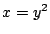 $ x = y^2$