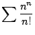 $ \displaystyle{\sum \frac{n^{n}}{n!}}$