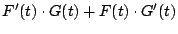 $\displaystyle F'(t)\cdot G(t) + F(t) \cdot G'(t)$