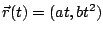 $ \vec{r}(t) = (at, bt^2)$