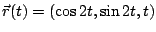 $ \vec{r}(t) = (\cos{2t},\sin{2t},t)$