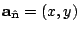 $ {\bf a}_{\hat{\bf n}} = (x,y)$
