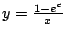 $ y = \frac{1 - e^{c}}{x}$