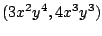 $\displaystyle (3x^2 y^4, 4x^3 y^3)$