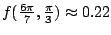 $ f(\frac{6\pi}{7},\frac{\pi}{3}) \approx 0.22$