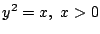 $ y^{2} = x,  x > 0$