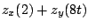 $\displaystyle z_{x}(2) + z_{y}(8t)$