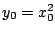 $ y_{0} = x_{0}^2$