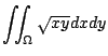 $\displaystyle \iint_{\Omega} \sqrt{xy} dxdy$