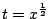 $ \displaystyle{t = x^{\frac{1}{2}}}$