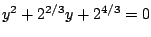 $ y^{2} + 2^{2/3}y + 2^{4/3} = 0$