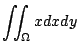 $\displaystyle \iint_{\Omega}x dx dy$
