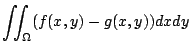 $\displaystyle \iint_{\Omega}(f(x,y) - g(x,y)) dx dy$
