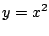 $ \displaystyle{y = x^2}$