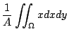 $\displaystyle \frac{1}{A}\iint_{\Omega}x dx dy$