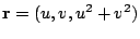 $ \displaystyle{{\bf r} = (u,v,u^2 + v^2)}$