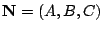 $ {\bf N} = (A,B,C)$