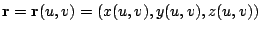 $ {\bf r} = {\bf r}(u,v) = (x(u,v),y(u,v),z(u,v))$