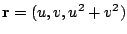 $ {\bf r} = (u,v,u^2 + v^2)$