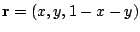 $ {\bf r} = (x,y,1-x-y)$
