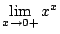 $ \displaystyle{\lim_{x \rightarrow 0+}x^x}$