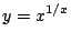 $ \displaystyle{y = x^{1/x}}$